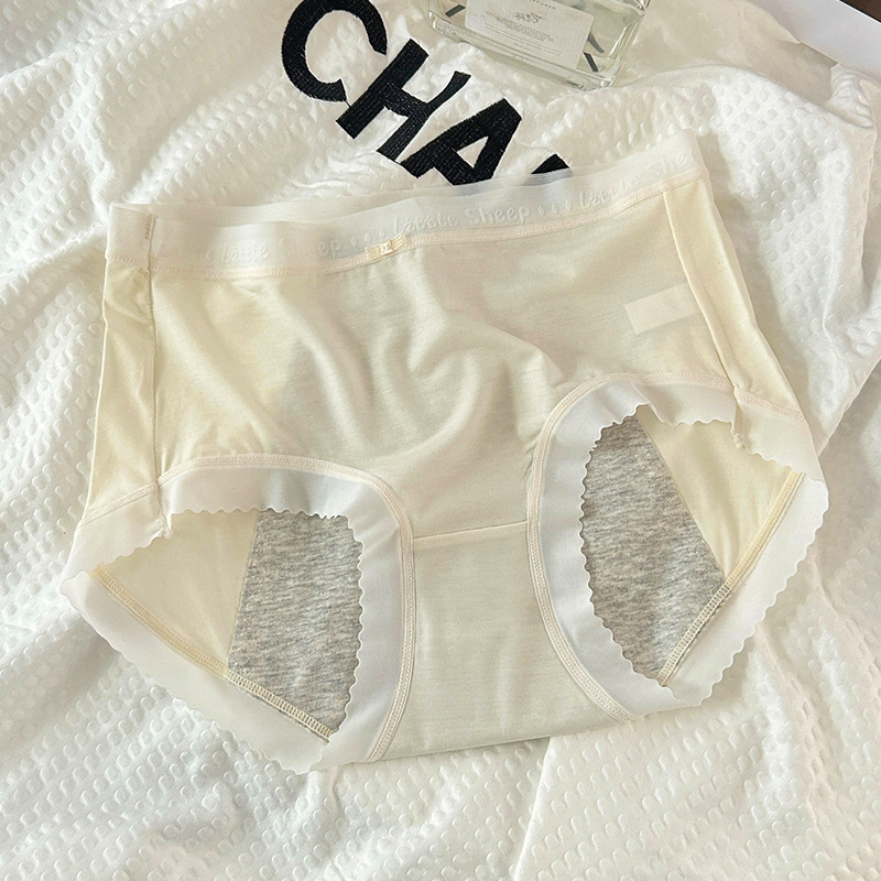 Дамски периодни бельо от модал, средно висока талия, против протичане, дишащи и антибактериални; чатална част 100% вискоза