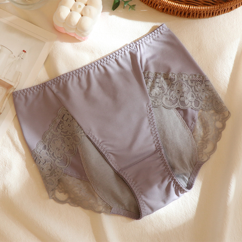 Žensko menstrualno donje rublje, nepropusno tijekom mjesečnice, čipkasti materijal od mliječne svile, plus veličina do 100 kg