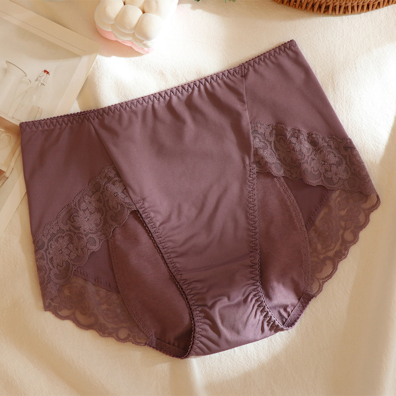 Žensko menstrualno donje rublje, nepropusno tijekom mjesečnice, čipkasti materijal od mliječne svile, plus veličina do 100 kg