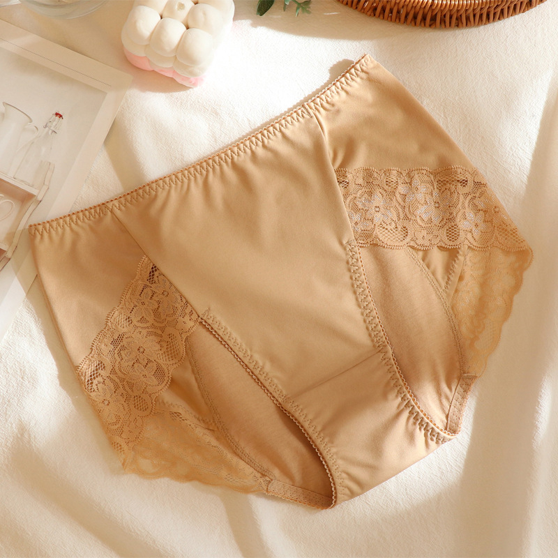 Žensko menstrualno donje rublje, nepropusno tijekom mjesečnice, čipkasti materijal od mliječne svile, plus veličina do 100 kg