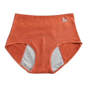 Lenjerie intimă menstruală din bumbac cu talie medie-înaltă, 95% bumbac în țesătură principală, 100% bumbac în căptușeală, model solid