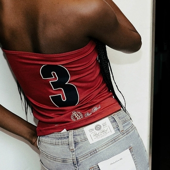 Дамски тръбен топ, памук, 80–90% памук, тясна кройка, букви/текст принт, уличен хипстър стил