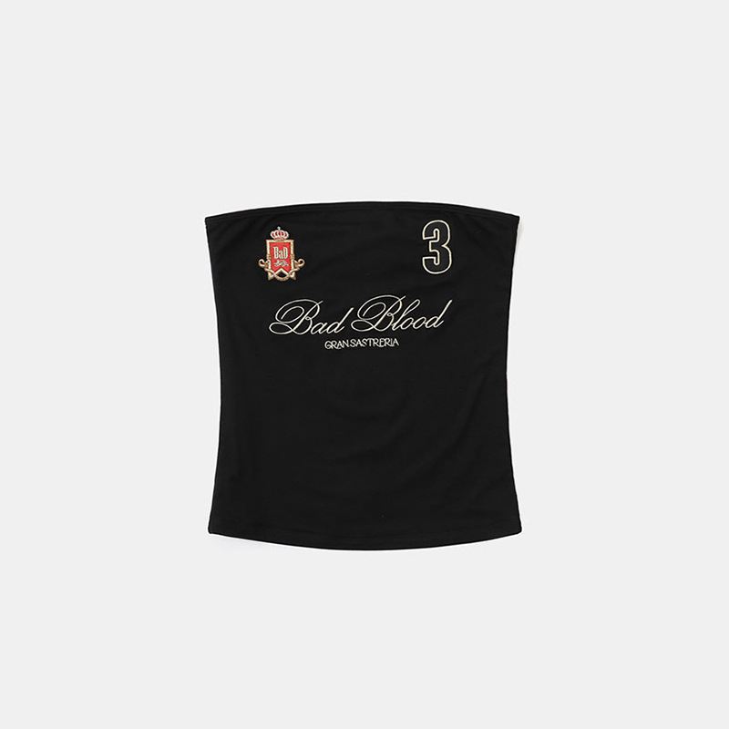 Дамски тръбен топ, памук, 80–90% памук, тясна кройка, букви/текст принт, уличен хипстър стил