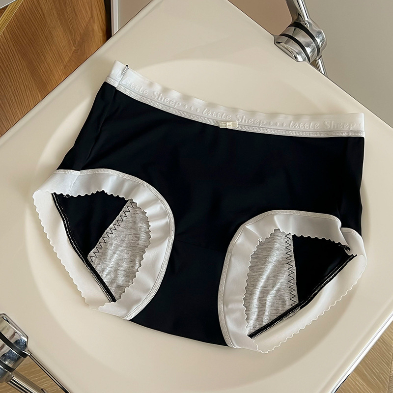 Ženske menstrualne gaćice od modalnog materijala s zaštitom od curenja, širokog i visokog kroja, pamukom podstavljenim u preponama