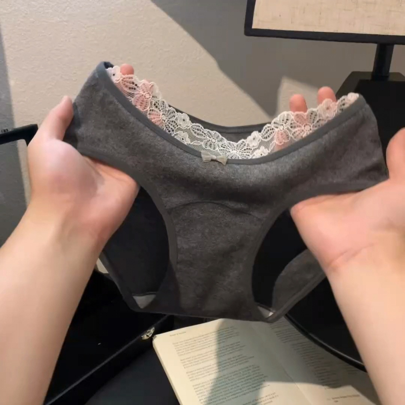 Γυναικείά βρακάκια σε ιαπωνικό στυλ, αναπνέον βαμβάκι, πλεκτά, με βαμβακερή επένδυση καβάλου, μεσαία ζώνη, μονόχρωμα