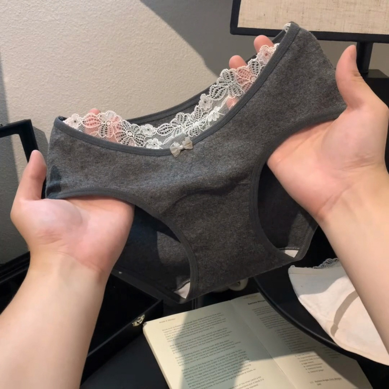 Γυναικείά βρακάκια σε ιαπωνικό στυλ, αναπνέον βαμβάκι, πλεκτά, με βαμβακερή επένδυση καβάλου, μεσαία ζώνη, μονόχρωμα