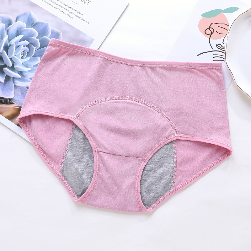 Ženske pamukaste menstrualne gaćice, prozračne, srednje visoke struka, zaštita od curenja, podstava od viskoze 82%, 95% pamuk