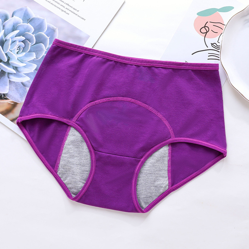 Ženske pamukaste menstrualne gaćice, prozračne, srednje visoke struka, zaštita od curenja, podstava od viskoze 82%, 95% pamuk