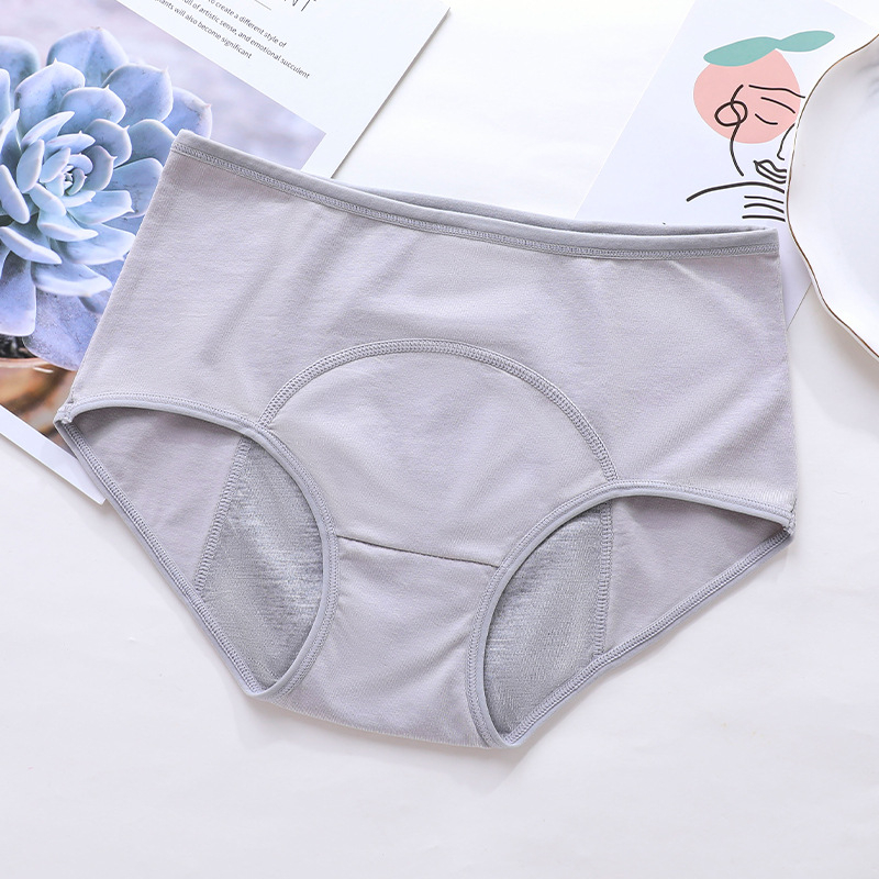 Ženske pamukaste menstrualne gaćice, prozračne, srednje visoke struka, zaštita od curenja, podstava od viskoze 82%, 95% pamuk