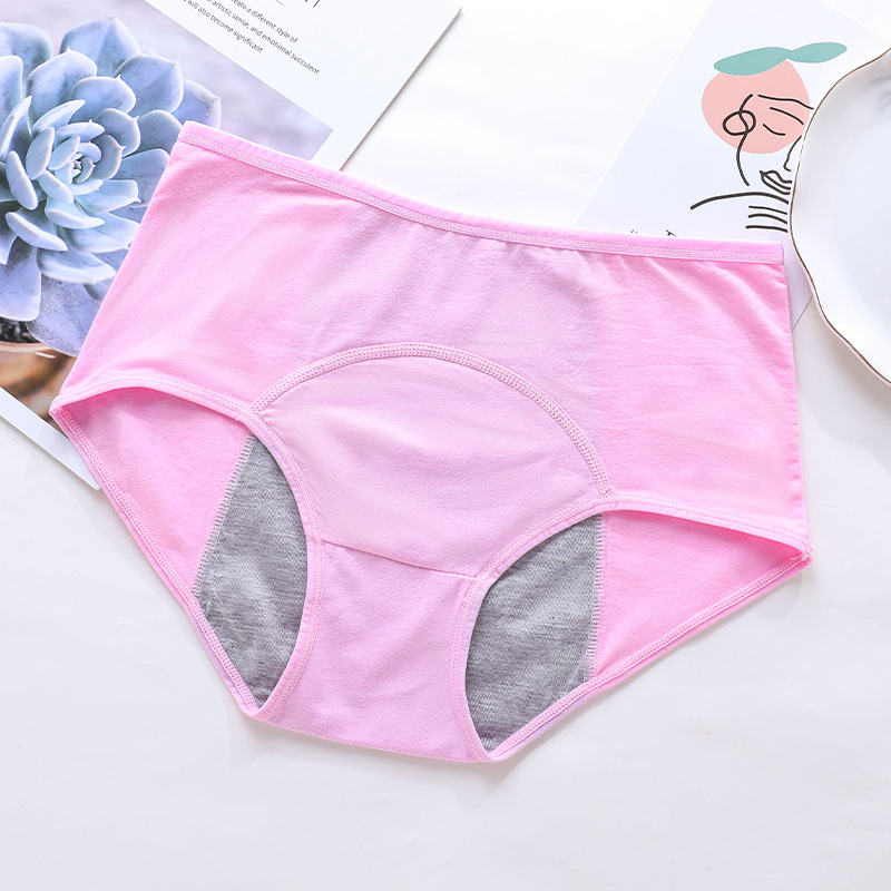 Ženske pamukaste menstrualne gaćice, prozračne, srednje visoke struka, zaštita od curenja, podstava od viskoze 82%, 95% pamuk