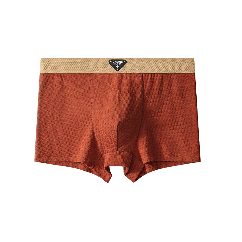 Boxer bărbați din bumbac pur – respirante, tricotate, talie medie, țesătură principală din bumbac, căptușeală în zona inghinală din viscoză
