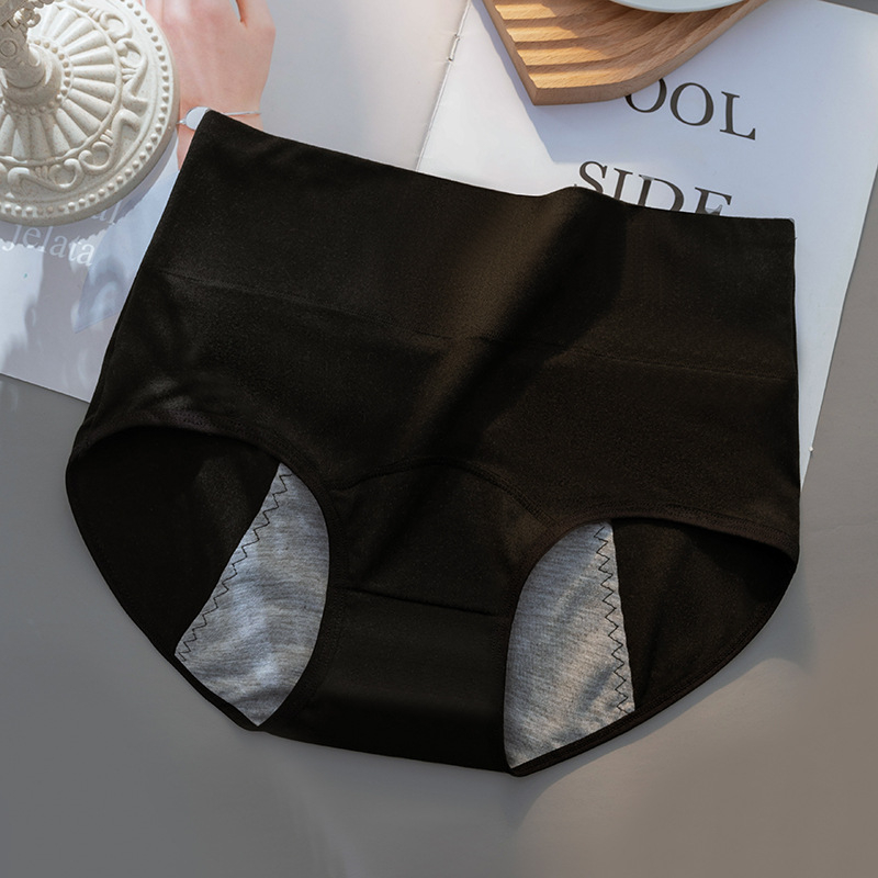 Chilot menstrual femei, anti-scurgere, talie înaltă, stil bikini, din Milk Silk, material principal 95% bumbac, căptușeală zonei genitale 95% bumbac, uscare rapidă