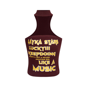 Top cu imprimeu litere, decolteu halter, bumbac, lungime ultra-scurtă, stil street