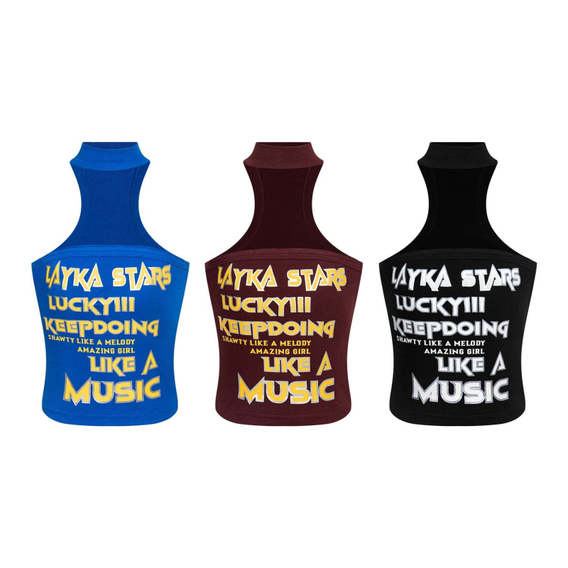 Top cu imprimeu litere, decolteu halter, bumbac, lungime ultra-scurtă, stil street