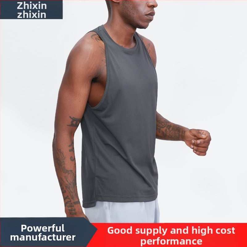 Vyrų be rankovių sportinė liemenė, greitai džiūst – bėgimui ir fitnesui, laisvo kirpimo