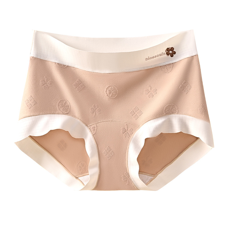 Ženske pamukaste gaćice, srednja visina struka, prozračne, antibakterijske, Jacquard tkanina, pamuk podstava u preponi