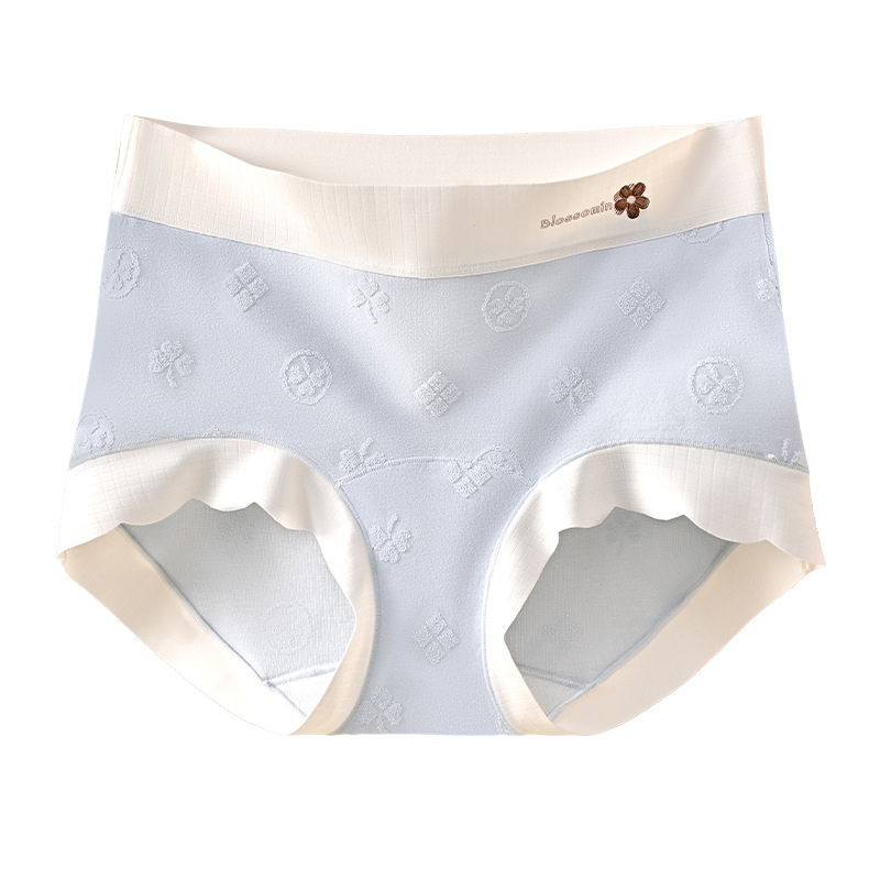 Ženske pamukaste gaćice, srednja visina struka, prozračne, antibakterijske, Jacquard tkanina, pamuk podstava u preponi
