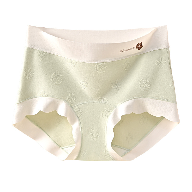 Ženske pamukaste gaćice, srednja visina struka, prozračne, antibakterijske, Jacquard tkanina, pamuk podstava u preponi