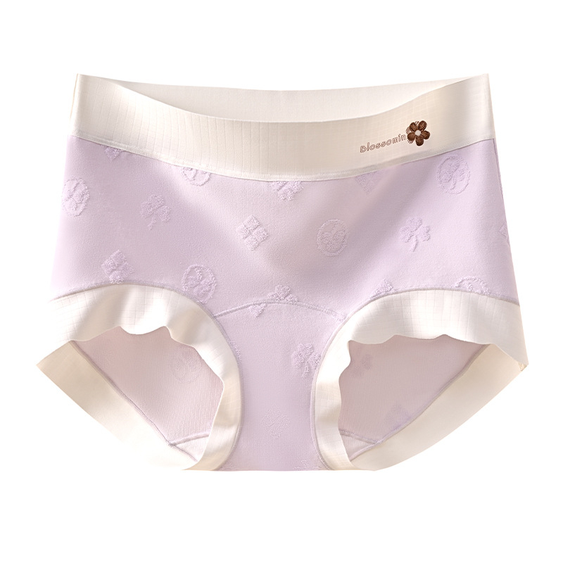 Ženske pamukaste gaćice, srednja visina struka, prozračne, antibakterijske, Jacquard tkanina, pamuk podstava u preponi
