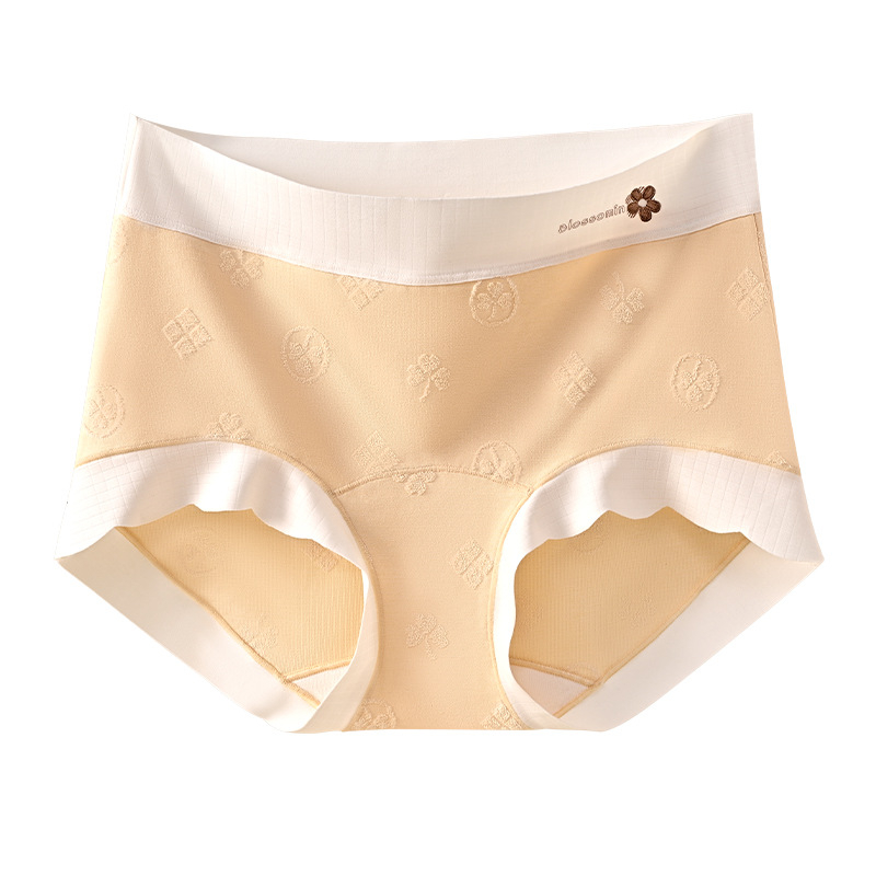 Ženske pamukaste gaćice, srednja visina struka, prozračne, antibakterijske, Jacquard tkanina, pamuk podstava u preponi