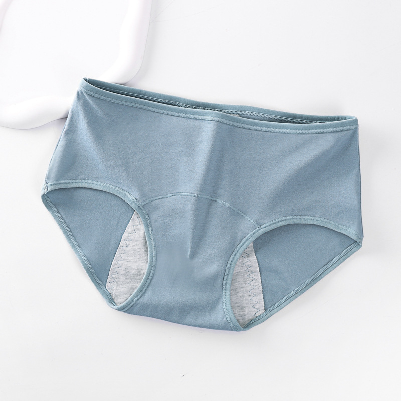 Žensko menstrualno donje rublje od pamuka, antibakterijsko, protiv curenja, srednje visoki struk