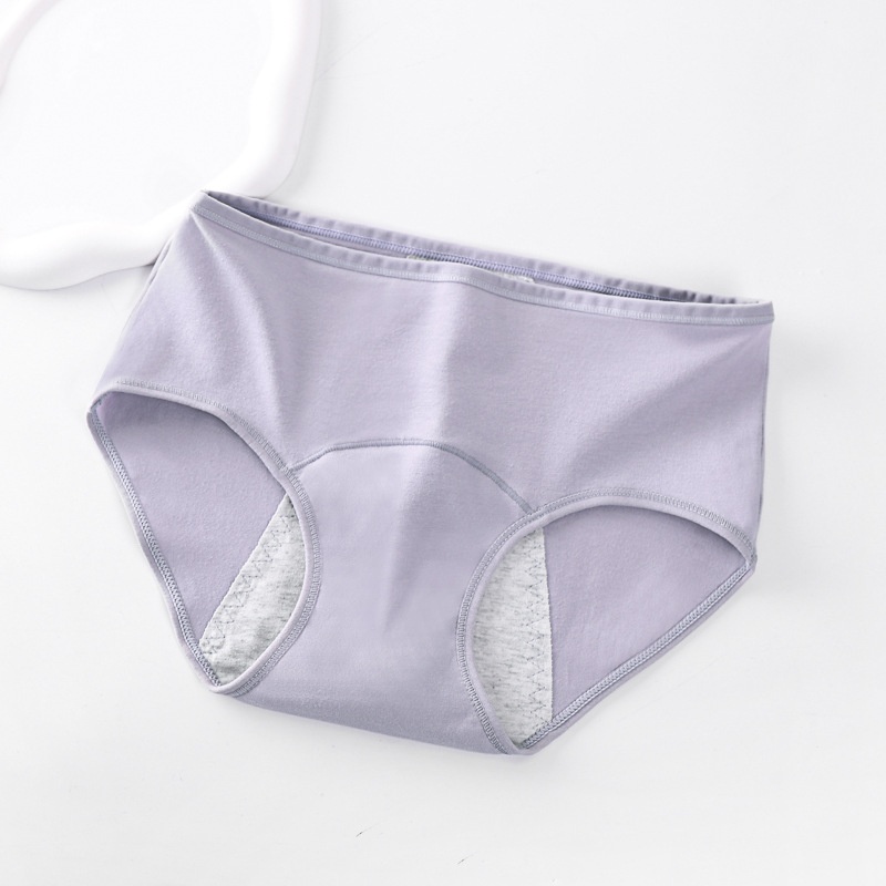 Žensko menstrualno donje rublje od pamuka, antibakterijsko, protiv curenja, srednje visoki struk
