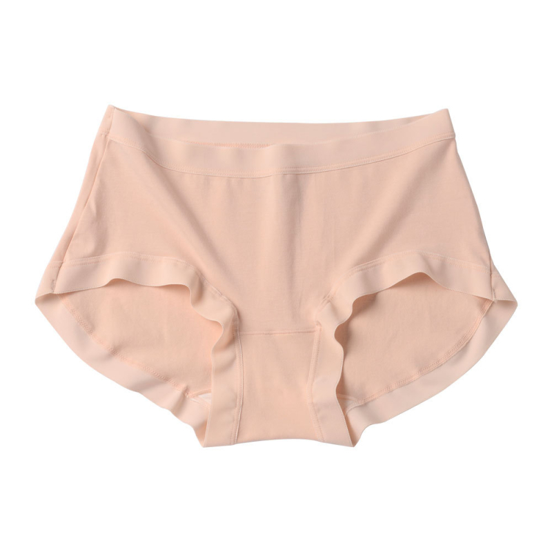 Chiloți de damă din bumbac antibacterieni, fără urme vizibile, căptușeală din mătase de mulberry în zona inghinală, talie medie