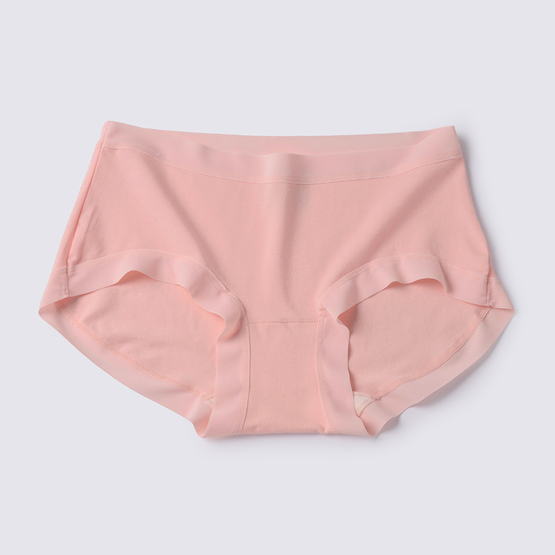 Chiloți de damă din bumbac antibacterieni, fără urme vizibile, căptușeală din mătase de mulberry în zona inghinală, talie medie