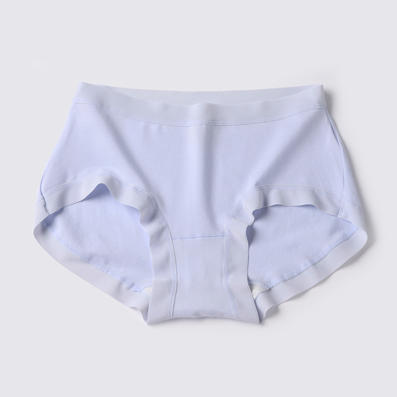 Chiloți de damă din bumbac antibacterieni, fără urme vizibile, căptușeală din mătase de mulberry în zona inghinală, talie medie
