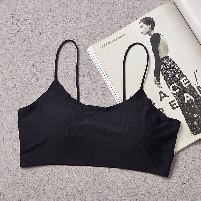 1121# Bezšivni jednofazni sportski tube top, prozračni Ice Silk materijal, bežični, puni košarica s tankim oblikovnim ulošcima, 70–80% elastan