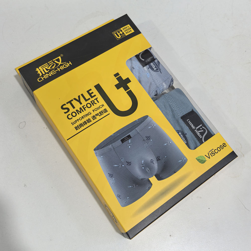 Boxer bărbați – 100% bumbac, talie medie, țesătură simplă, model flori rupte