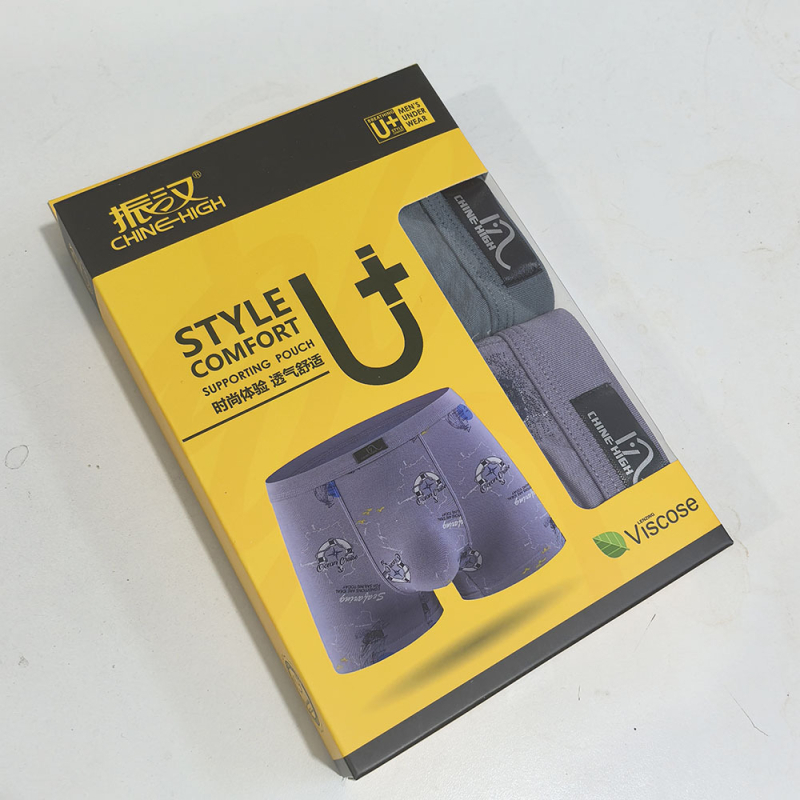 Boxer bărbați – 100% bumbac, talie medie, țesătură simplă, model flori rupte