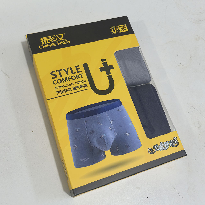 Boxer bărbați – 100% bumbac, talie medie, țesătură simplă, model flori rupte