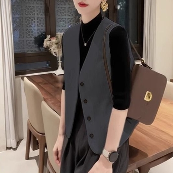 Női ujjatlan mellény francia stílusban, ultra rövid hosszúság (≤40 cm), V-nyakú, rayon anyag gyapjú töltettel, 2025 tavasz