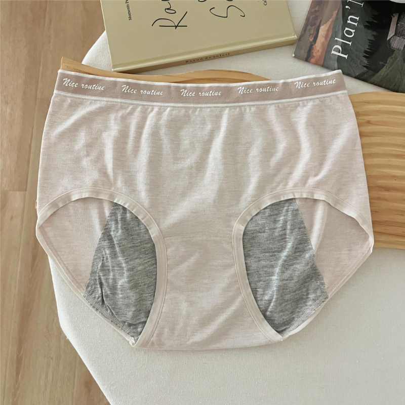 Bezšivne ženske gaćice za menstrualni ciklus, prozračne, otporne na curenje, srednja visina struka, jednobojne, od vlakana regenerirane celuloze.