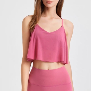 Ženski top za jogu, Slim fit, Poliester 95%+, rameni remeni nisu uklonjivi, Ljeto 2025
