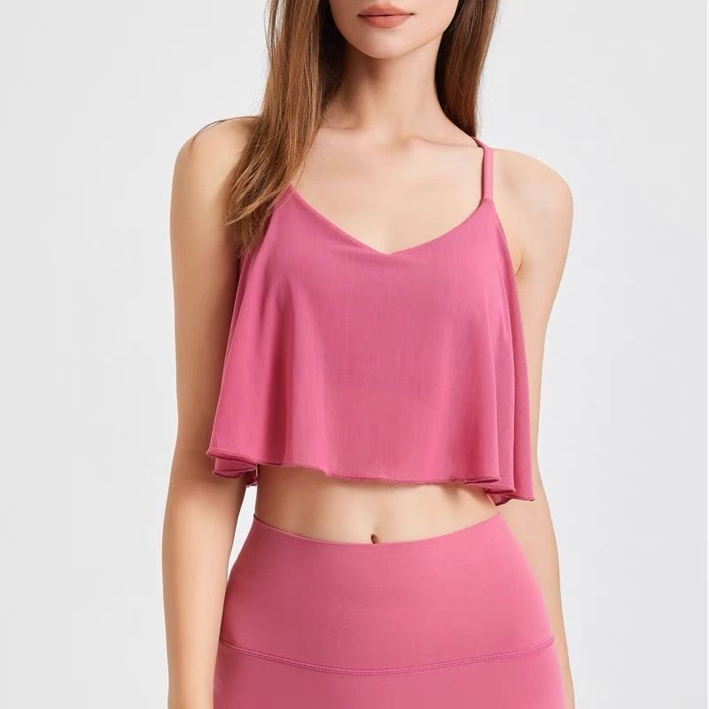 Ženski top za jogu, Slim fit, Poliester 95%+, rameni remeni nisu uklonjivi, Ljeto 2025