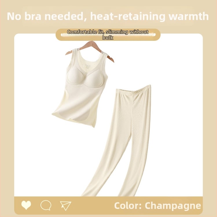 Termalna vesta s umetkom za dojke — kapuljača, bez šavova, V-izrez, jednoslojna, topla, poliester