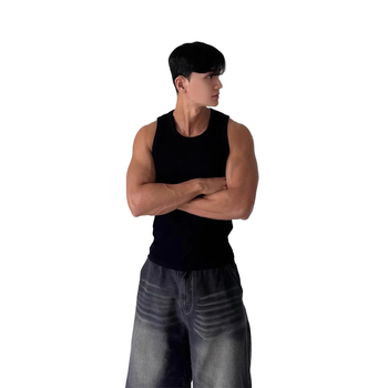 Sportska vest bez rukava, slobodan kroj, jednobojna, corduroy tkanina, ljeto