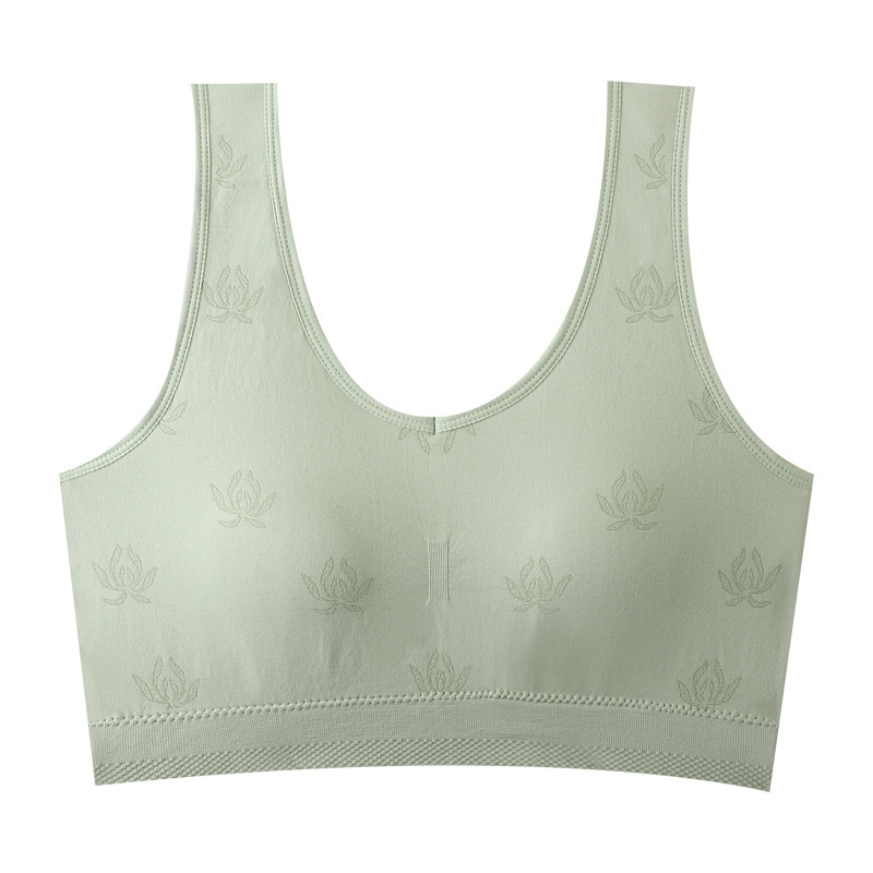 Безжичен бюстгальтер за гръб с памучни формовани чаши и дишаща горна опора