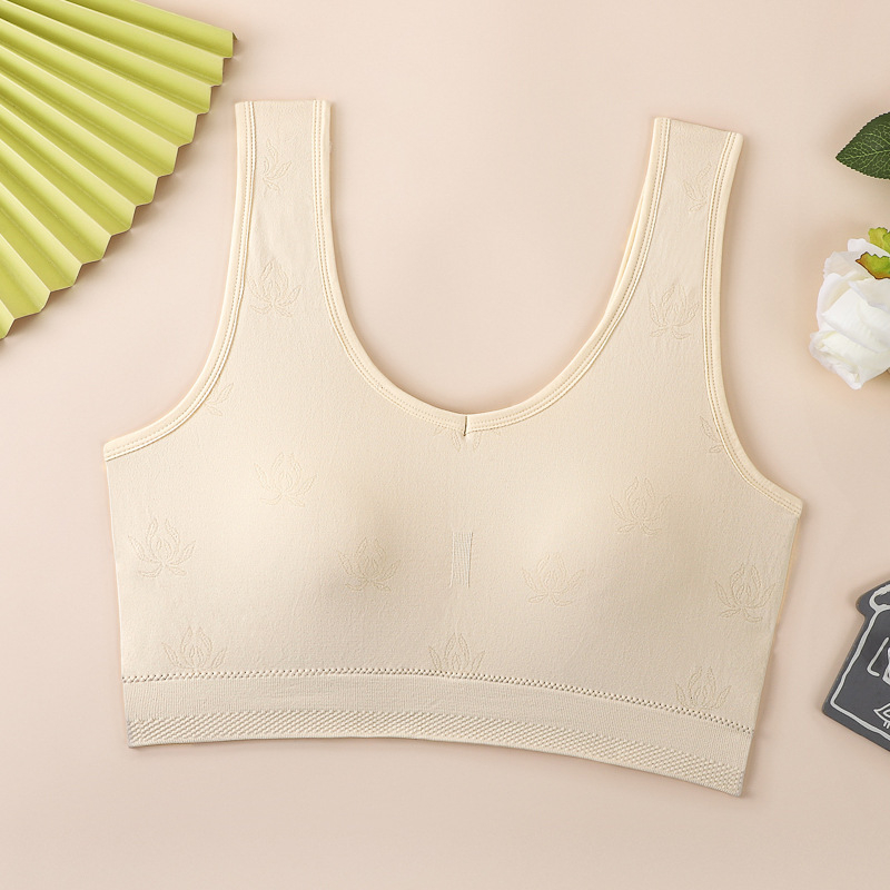 Безжичен бюстгальтер за гръб с памучни формовани чаши и дишаща горна опора