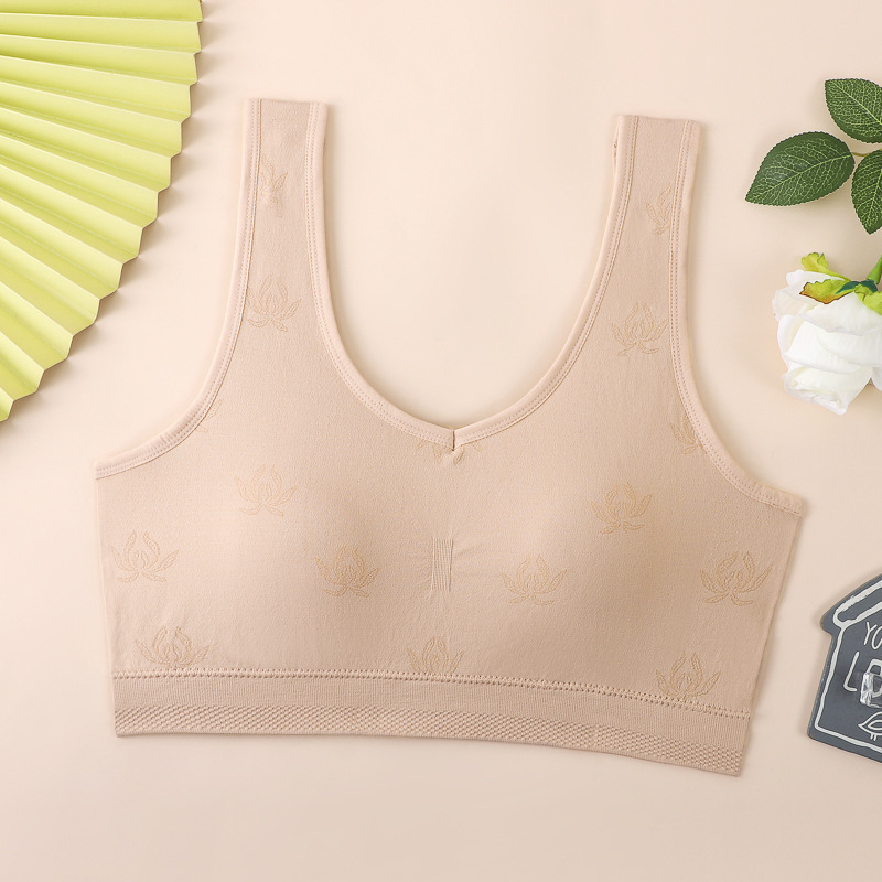 Безжичен бюстгальтер за гръб с памучни формовани чаши и дишаща горна опора