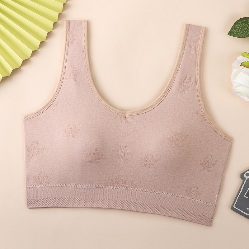 Безжичен бюстгальтер за гръб с памучни формовани чаши и дишаща горна опора