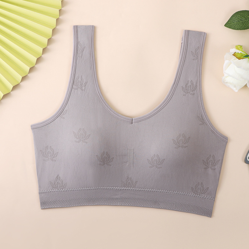 Безжичен бюстгальтер за гръб с памучни формовани чаши и дишаща горна опора