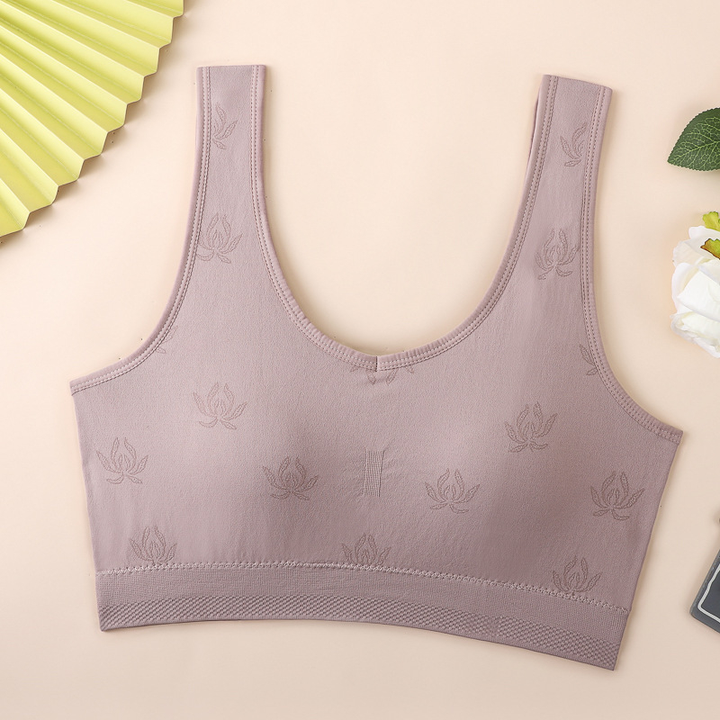 Безжичен бюстгальтер за гръб с памучни формовани чаши и дишаща горна опора