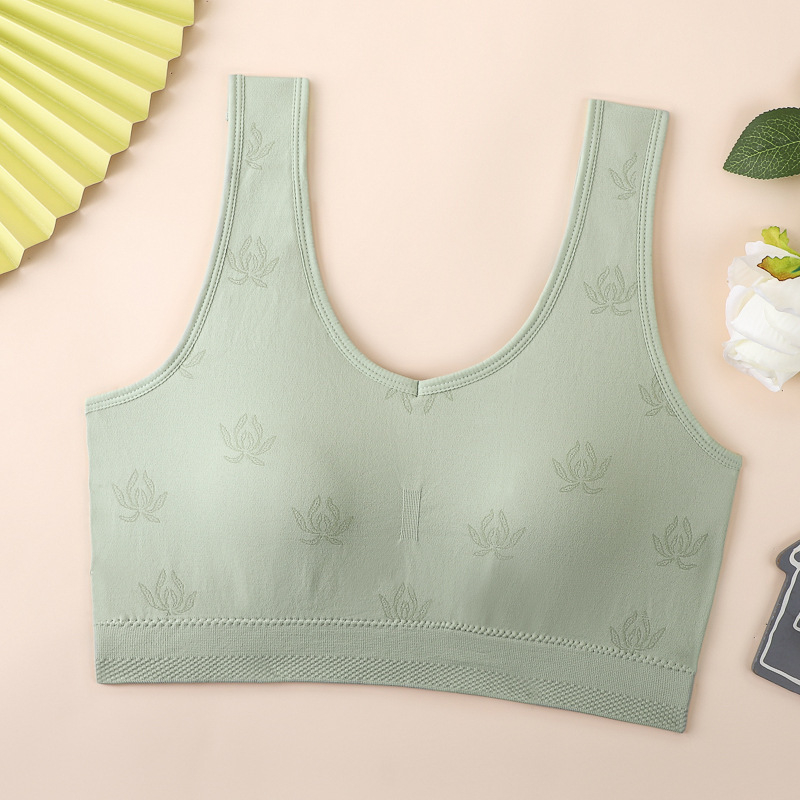 Безжичен бюстгальтер за гръб с памучни формовани чаши и дишаща горна опора