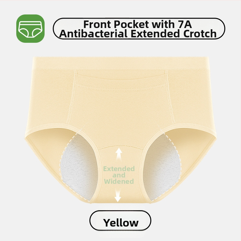Ženske menstrualne gaće, otporne na curenje, s produženim preponama, visokim strukom, glavni materijal 95% pamuk, podstava 100% pamuk