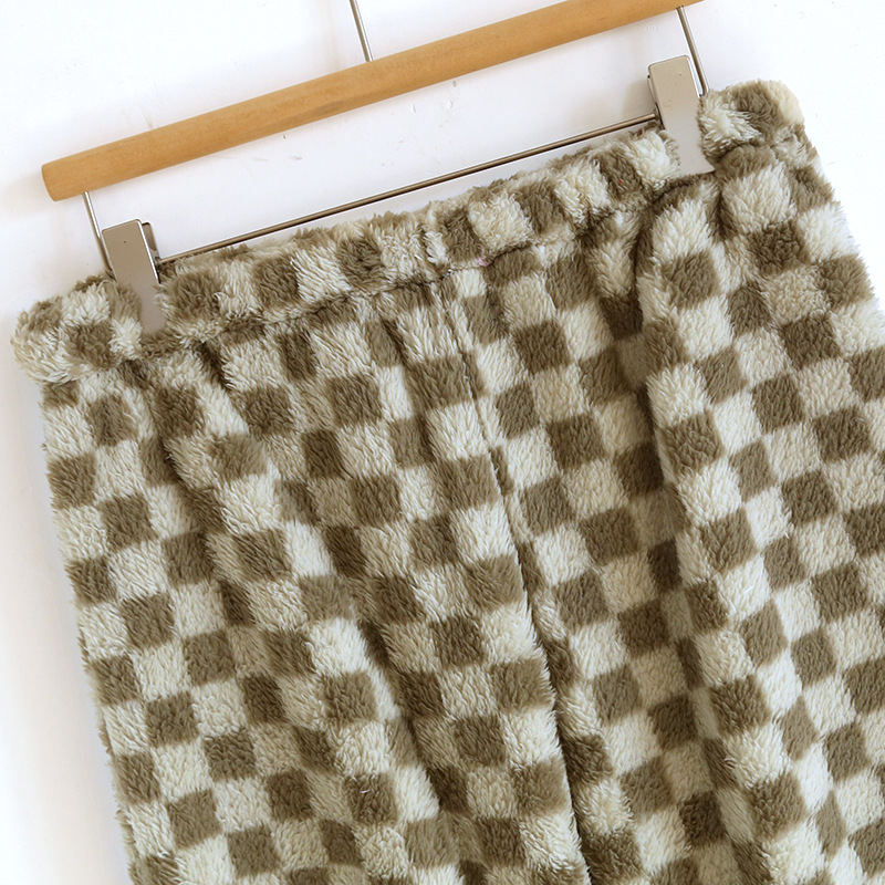 Muški zimski set pidžama od flanel, debeli koralni flis, britski karirani uzorak, plus veličina