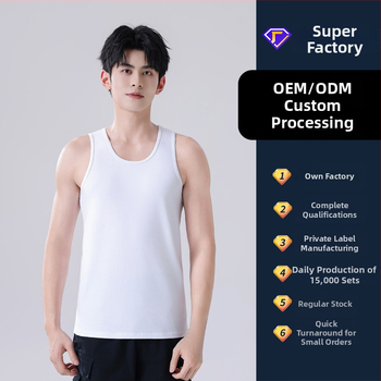 Muška bez rukava vest s širokim ramenima; Pamuk tretiran tekućim amonijakom; 95% pamuk; V-oblik izreza; Duljina do struka