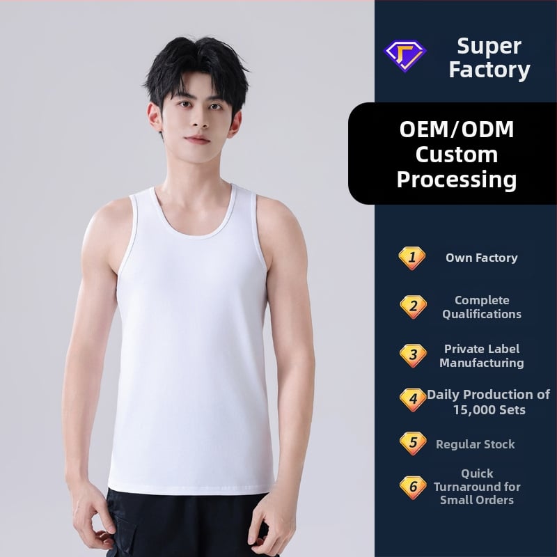 Muška bez rukava vest s širokim ramenima; Pamuk tretiran tekućim amonijakom; 95% pamuk; V-oblik izreza; Duljina do struka